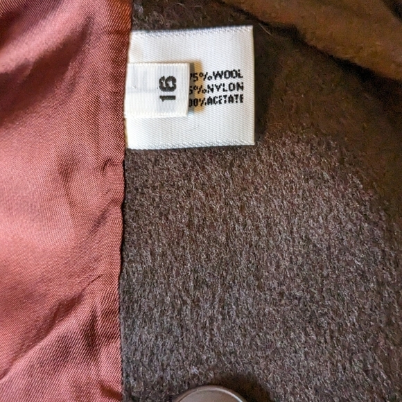 Forecaster of Boston Vintage Brown Overcoat Size 16 - Picture 14 of 14